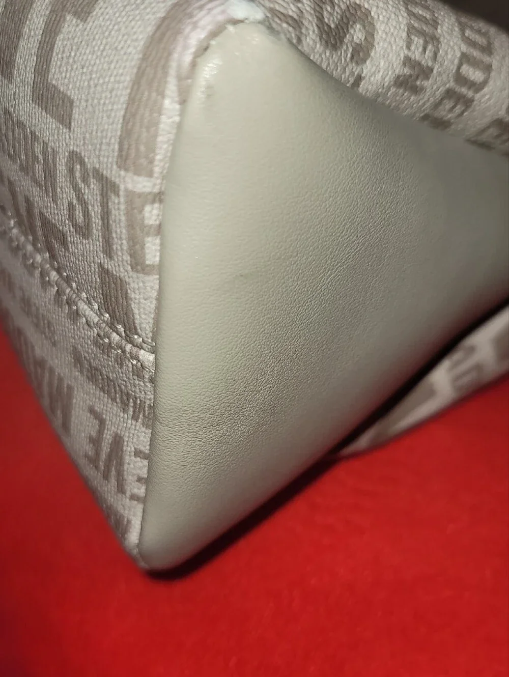 Steve Madden Beige Logo Shoulder Bag with SM Accent